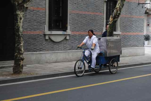 lady on bike