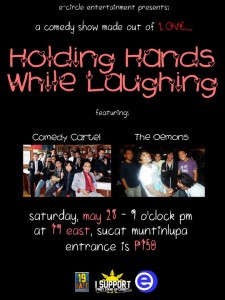 19 east comedy show holding hands